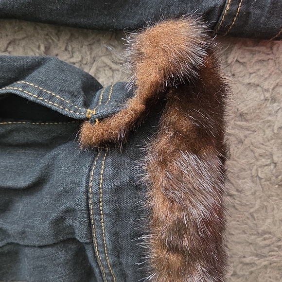 NWT Vintage Dennis Basso Sz M Faux Fur Lined Jean Jacket - Picture 6 of 11